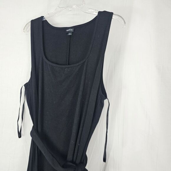Torrid Black Mini Jersey Square Neck Tie Waist Dress Size 2X Goth Witchy - Picture 3 of 5